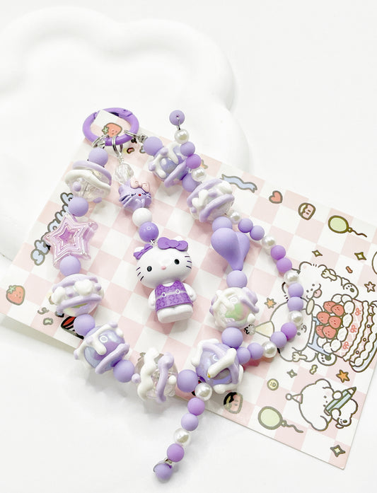 Purple Kitty Phone Charms